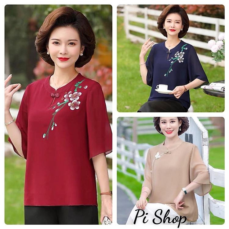 ️CÓ BIG SIZE️ÁO TRUNG NIÊN NỮ QUÝ PHÁI CHO CÁC BÀ CÁC MẸ ĐI TIỆC, ÁO SƠ MI TRUNG NIÊN CÁCH ĐIỆU U50 - U6- U70...