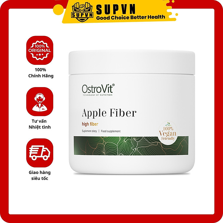 OstroVit Apple Fiber VEGE 200g- Thực Phẩm Bổ Sung Chất Xơ Nguyên Chất Từ Táo
