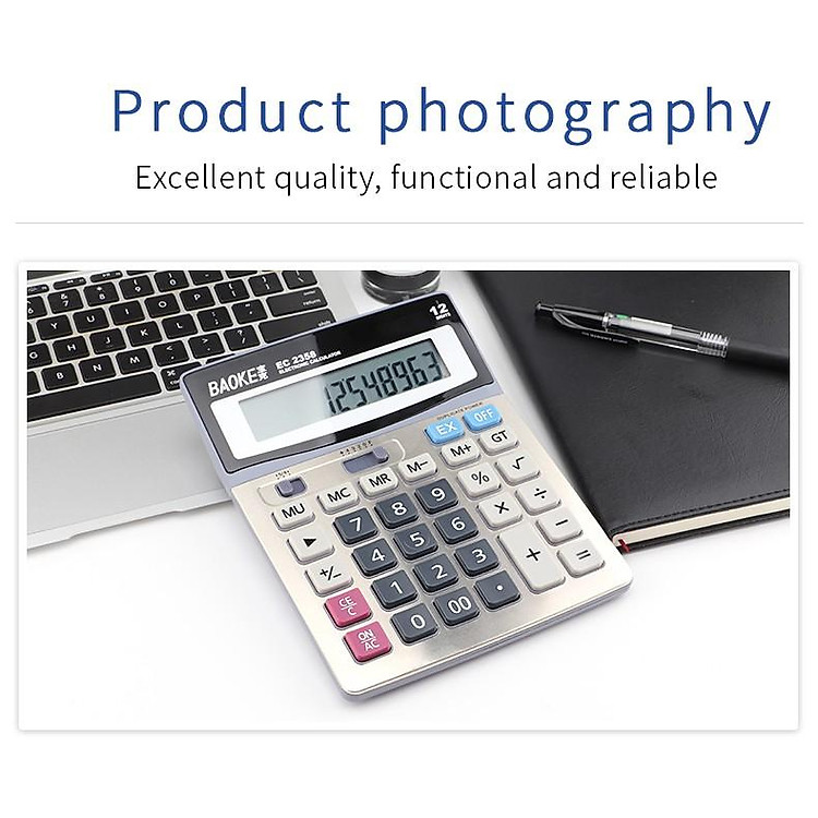 Máy Tính Kế Toán Cầm Tay Năng Lượng Mặt Trời (12 số) - Ảnh 3