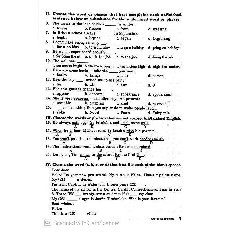 Bài Tập Trắc Nghiệm Tiếng Anh 8 (Có Đáp Án) (2022) - Ảnh 2