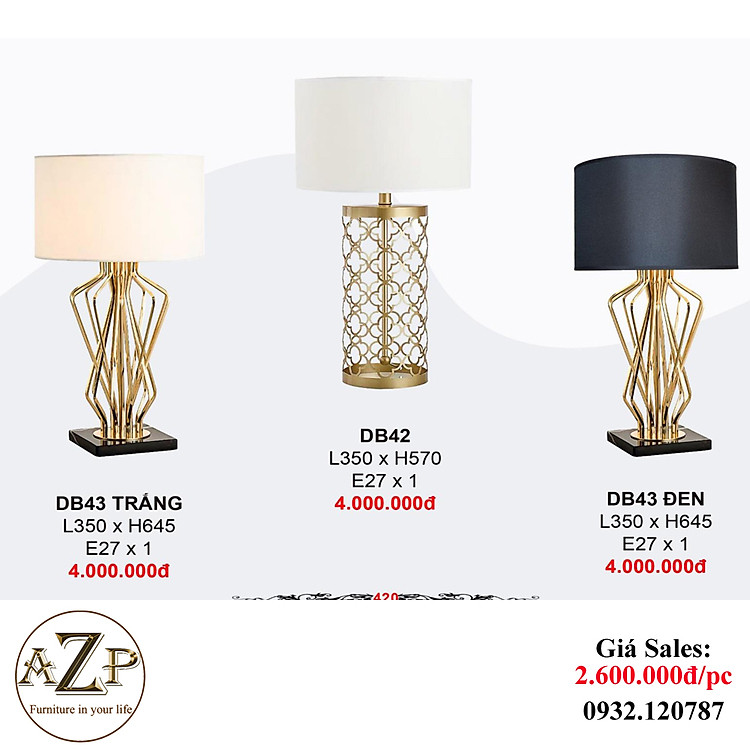 AZP - ĐÈN ĐỨNG / ĐÈN TRANG TRÍ / ĐÈN PHÒNG KHÁCH AZP-DB42 / DB43 phong cách đương đại, hàng nhập khẩu AZP