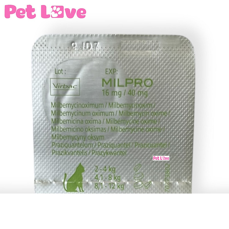 Virbac Milpro xổ giun sán chó mèo (sản xuất tại Pháp)
