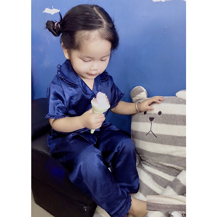Đồ bộ Pijama ngủ - mặc nhà Phi Lụa Bèo tay ngắn quần dài cho Trẻ em (Bé Trai và Bé Gái) Cực Đáng Yêu