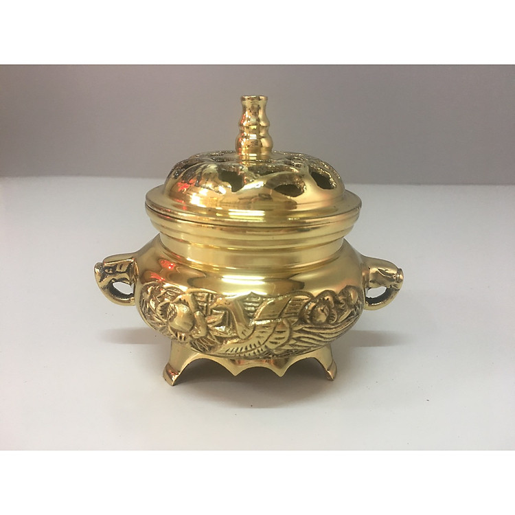 Lư đốt trầm đồng vàng ( đồng đại Bái )