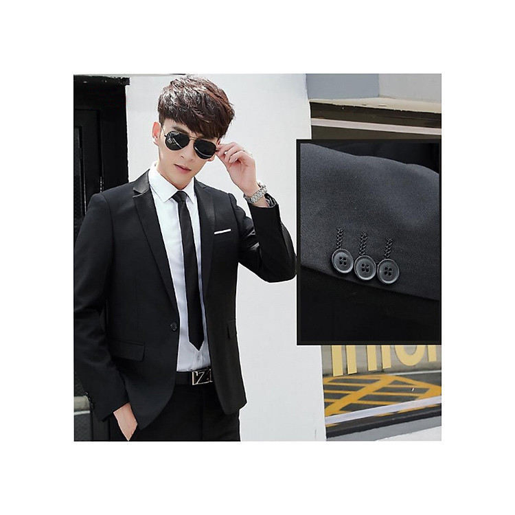 Combo bộ vest nam trẻ trung phong cách gồm quần và áo vest và cà vạt bản nhỏ 5cm