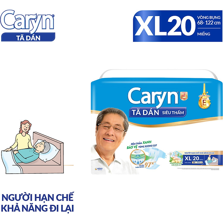 Mua Tã dán Caryn siêu thấm XL20 Chính hãng Tiết kiệm - Hình ảnh 2