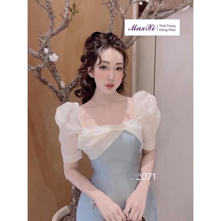 Đầm Nữ Trễ Vai Tay Phồng Cho Nữ Dự Tiệc