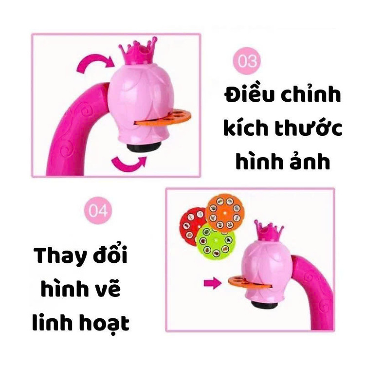Bàn Vẽ Chiếu Bóng Thông Minh Cho Bé - Hồng - Ảnh 7