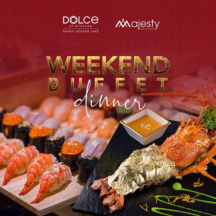 Dolce Hanoi Golden Lake 5*- Buffet Hải Sản Tôm Hùm Tối Thứ 7, Không Giới Hạn Softdrink & Nước Hoa Quả, Tặng 1 Ly Vang Đỏ