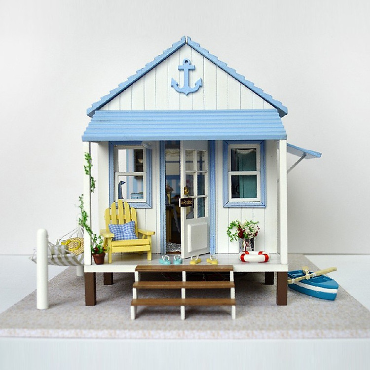 Nhà búp bê Ngôi nhà thu nhỏ lắp ghép Happiness Coast
