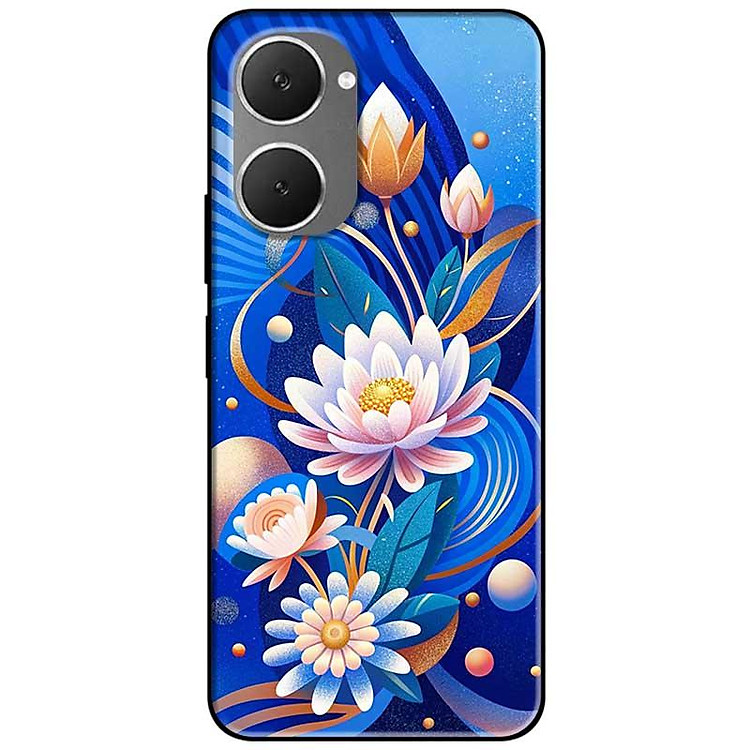 Ốp lưng cho Vivo Y03 - Y03T - Y18 - Y18S - Y18T - Y27 5G - Y28 4G - Y36 - Sen Hồng Xanh Đẹp - Hàng Chính Hãng