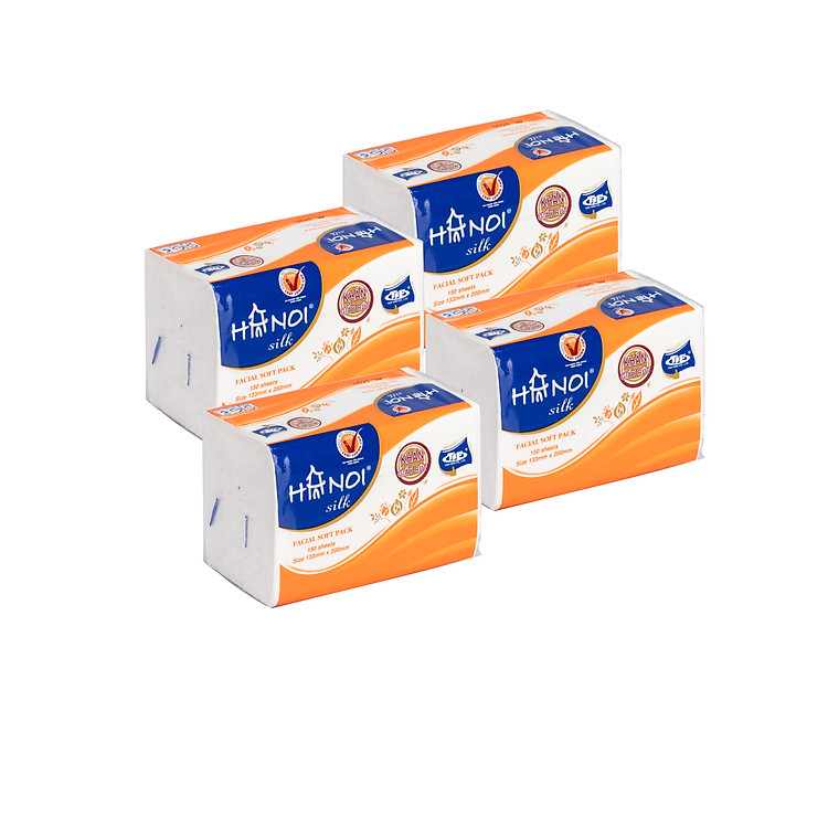 Combo 4 gói Khăn giấy rút lụa Hà Nội ngắn 150 tờ