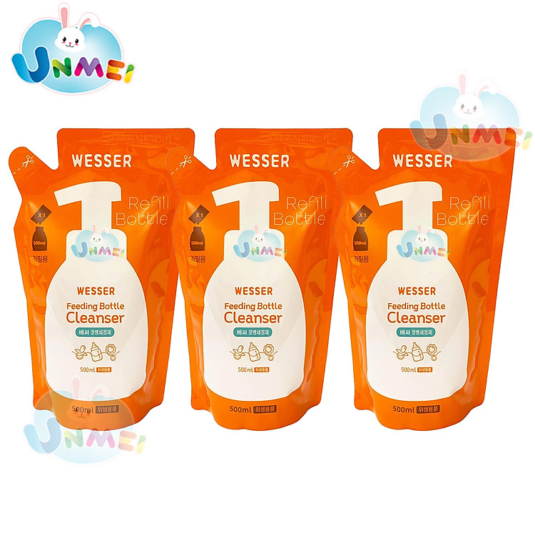 Mua Bộ 3 Gói Nước Rửa Bình Sữa Wesser Chính hãng Giá tốt