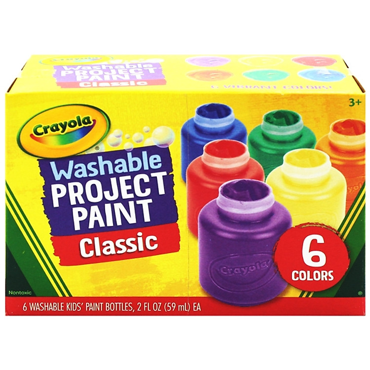 Hộp 6 Màu Nước Washable Project Paint Classic – Crayola 541204