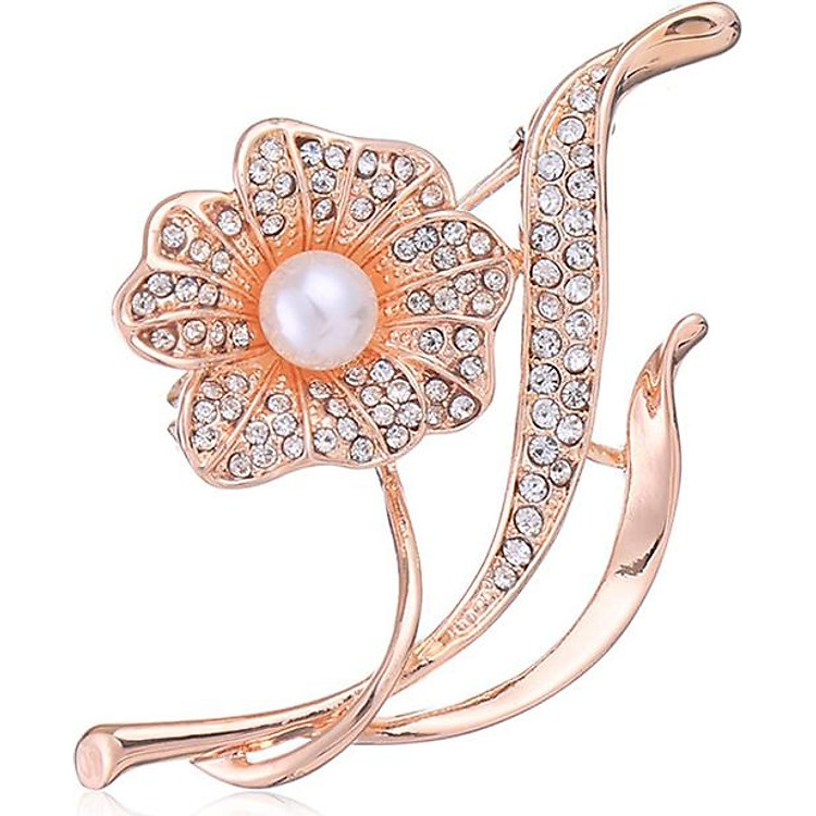 Cài áo Hoa dạ yến mix hạt trai