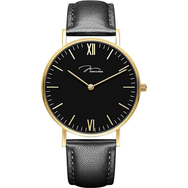 Đồng hồ đeo tay Nam hiệu JONAS & VERUS Y01646-Q3.GGBLB, Máy Pin (Quartz), Kính Sapphire, Dây da Italy