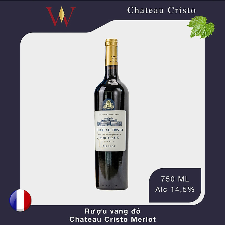 Rượu vang đỏ Chateau Cristo Merlot 750ml 14,5%
