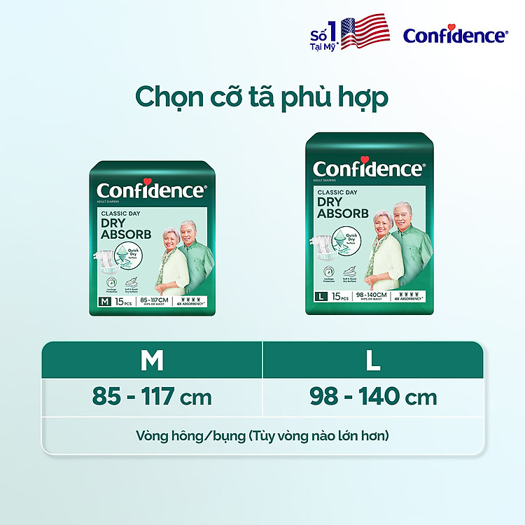 Tã dán người lớn Confidence size M Chính hãng Tiết kiệm - Hình ảnh 2