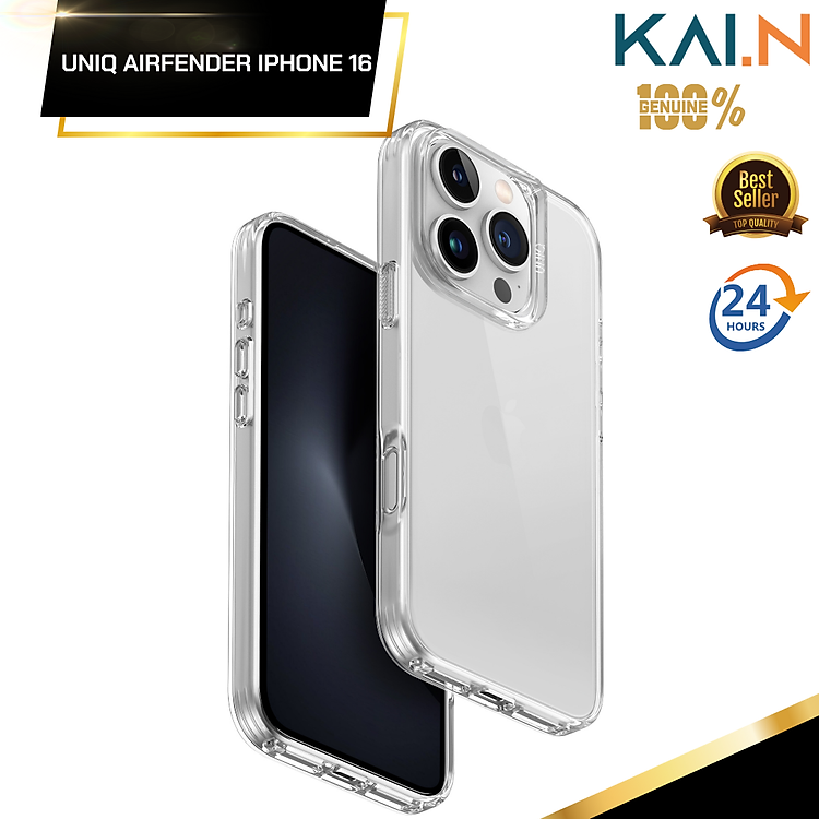 Ốp Lưng trong suốt siêu mỏng TPU UNIQ Hybrid Air Fender Dành cho iPhone 16 PRO MAX/ 16 PRO/ 16 PLUS/ iphone 16_ Hàng chính hãng