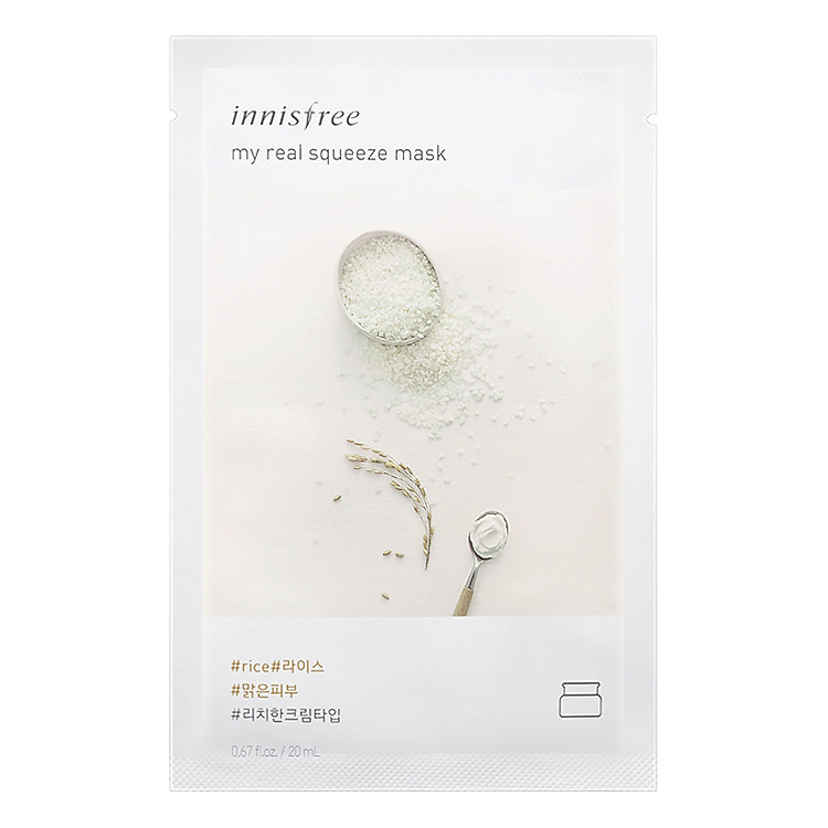 Mặt Nạ Giấy Làm Sáng Mịn Da Từ Gạo Innisfree My Real Squeeze Mask - Rice (20ml)