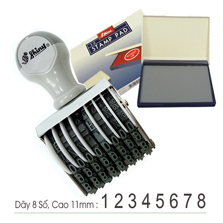 Dấu số xoay tay Shiny N-08 (8 số, chữ cao 11mm) - Ảnh 2