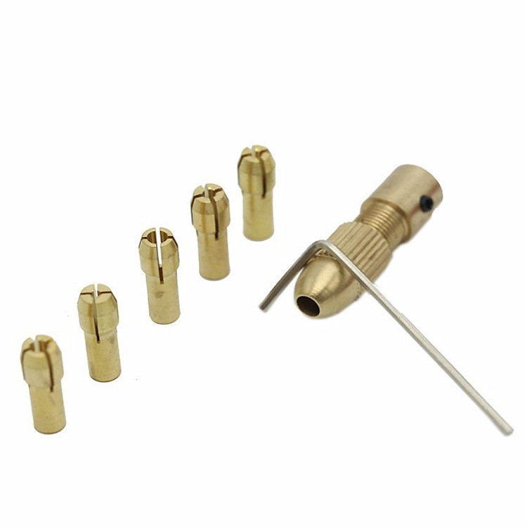 Bộ đầu kẹp chế máy khoan mini cầm tay từ motor trục 3.17mm 7 chi tiết