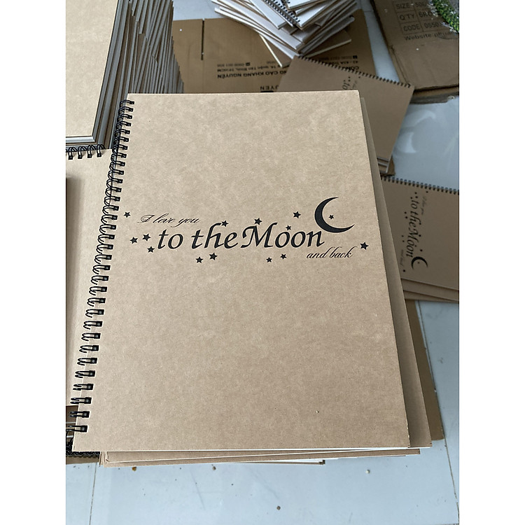 Sổ giấy Kraft trắng, bìa Kraft nâu, A4, cực đẹp