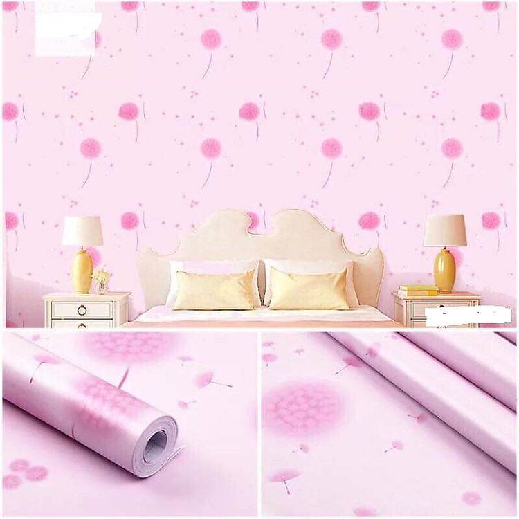 Combo 10M decal giấy dán tường Bồ Công Anh Hồng khổ 10mx0.45m- decalsusu