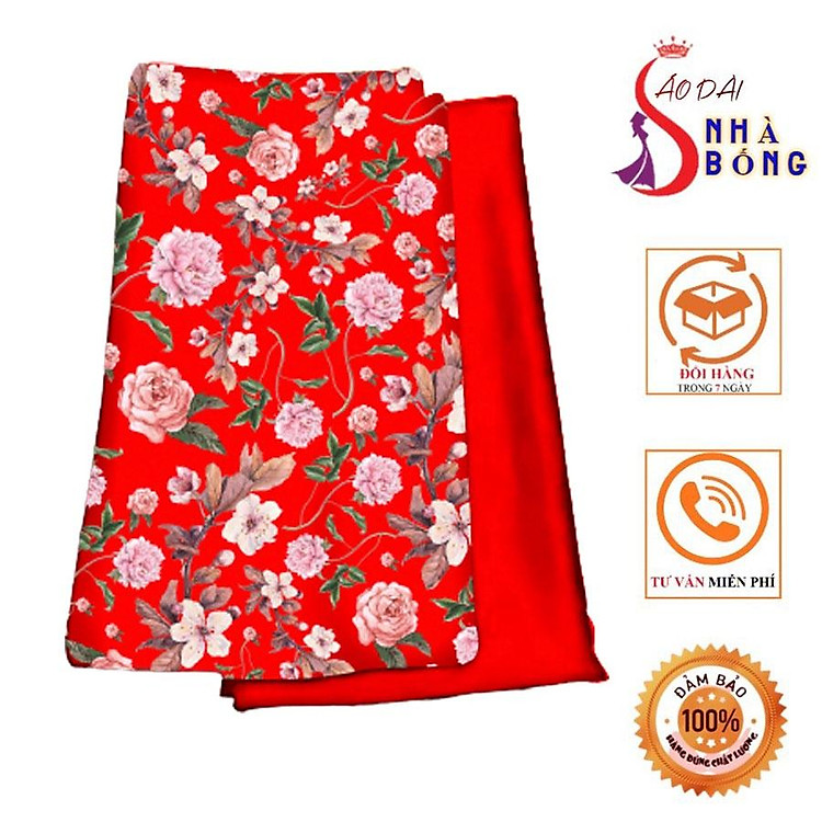 Vải may áo dài cao cấp in 4D - V16( nguyên bộ)