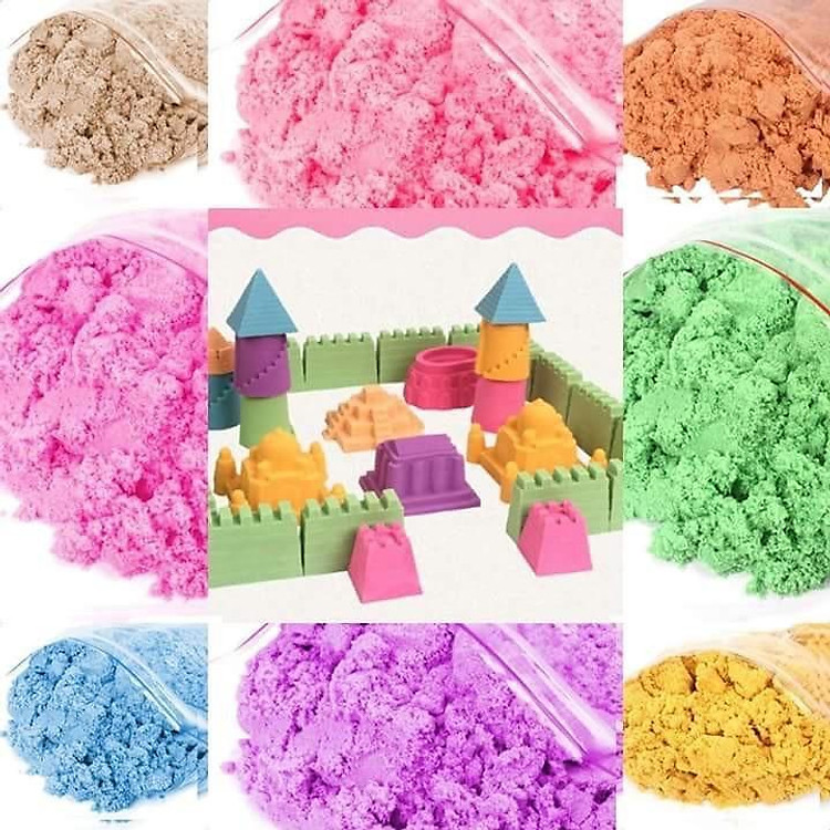 Cát động lực, cát dẻo, cát vi sinh, đồ chơi cát tạo hình/1kg tặng kềm 3 khuân /