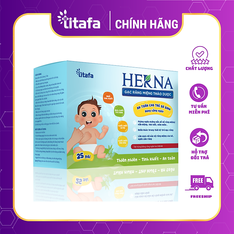 Mua tại Tiki: Gạc răng miệng thảo dược Herna 25 gói Chính hãng, giá tốt