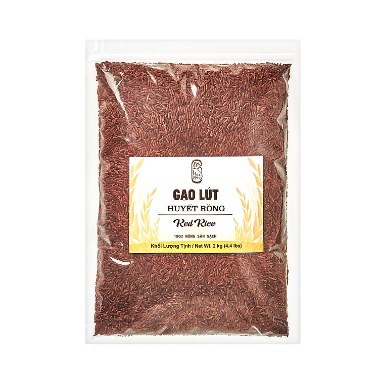 Gạo Lứt Huyết Rồng Hoa Sen - Hoa Sen Red Rice - Cơm mềm dễ ăn - Chế độ ăn kiêng và thực dưỡng - Túi 2kg