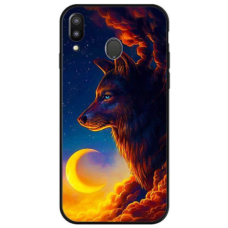 Ốp lưng dành cho Samsung M20 Sói Trăng Nền Xanh Vàng - Hàng Chính Hãng