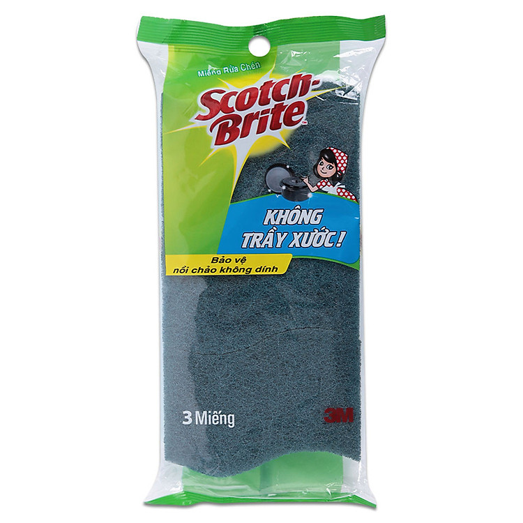 Miếng Rửa Chén Scotch-Brite Không Trầy Xước (3 Miếng)