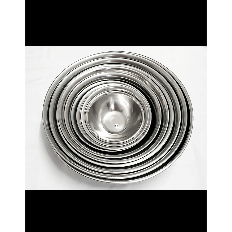 Bộ thau inox 10 cái từ 18cm đến 45cm