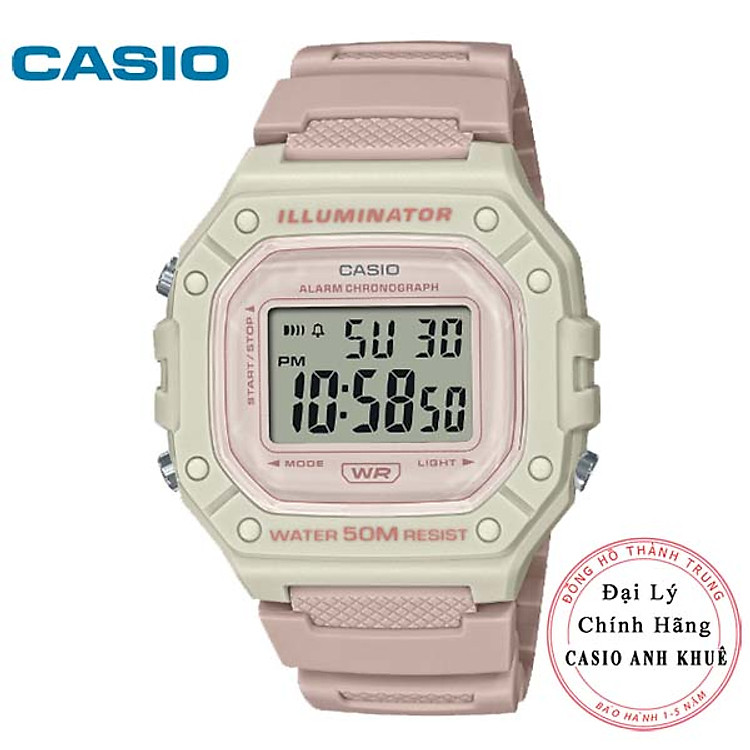 Đồng Hồ Casio W-218HC-4A2VDF Dây Nhựa - Mặt Vuông - WR50M