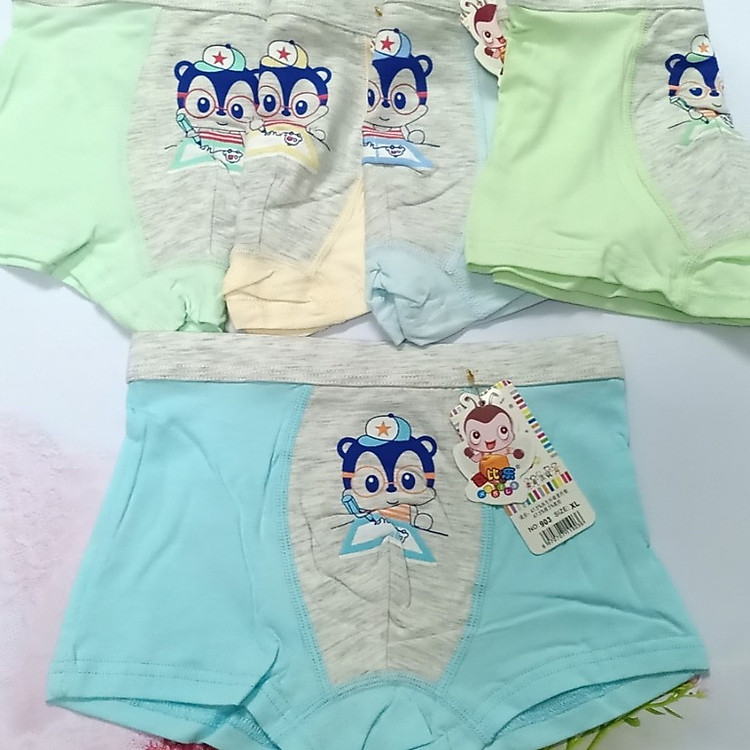COMBO 5 QUẦN CHIP ĐÙI BÉ TRAI COTTON IN SÓC (14-18kg)