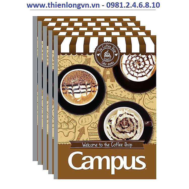 Vở Kẻ Ngang 120 Trang B5 Campus (Lốc 5 quyển)