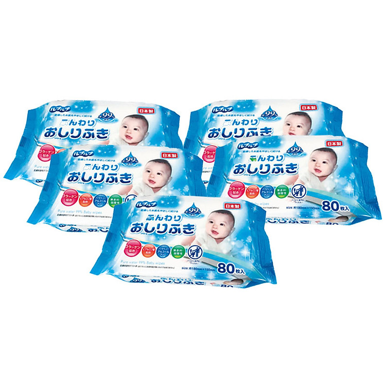 Combo 5 giấy ướt Life-do.Plus Nhật Bản LD-210V 80 tờ