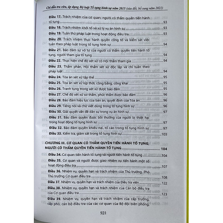 Chỉ Dẫn Tra Cứu, Áp Dụng Bộ Luật Tố Tụng Hình Sự Năm 2015 (Sửa đổi, bổ sung năm 2021) - Ảnh 6