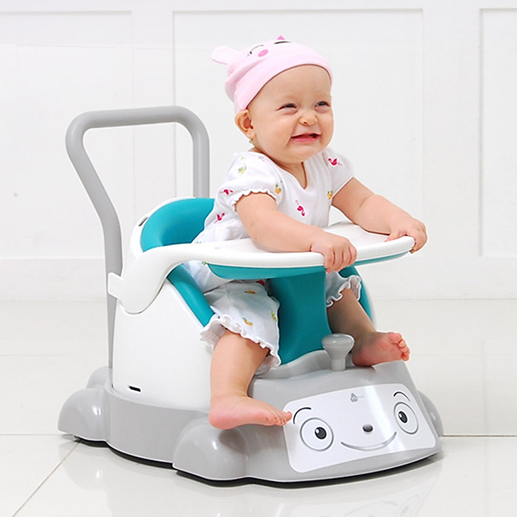 Combo Jellymom xe đẩy và ghế đa năng trẻ em (Xe đẩy xám + Ghế xanh nước biển)