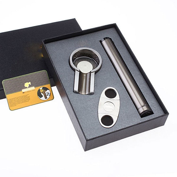 Bộ Sét Gạt Tàn Ống Đựng, Dao Cắt Xì Gà - Ảnh 2