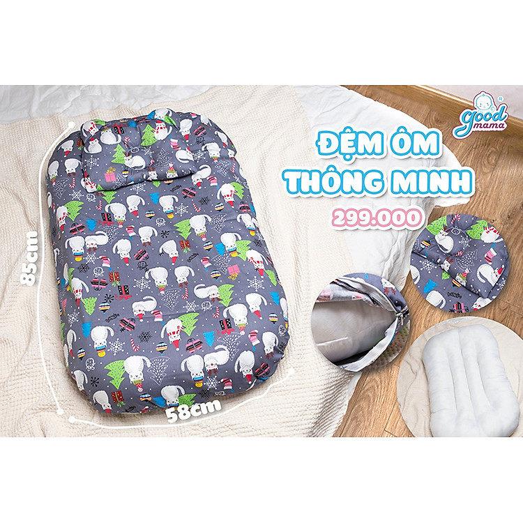 Đệm cho bé sơ sinh nằm ngủ, vải mềm mát lạnh, êm ái, giúp bé ngủ ngon