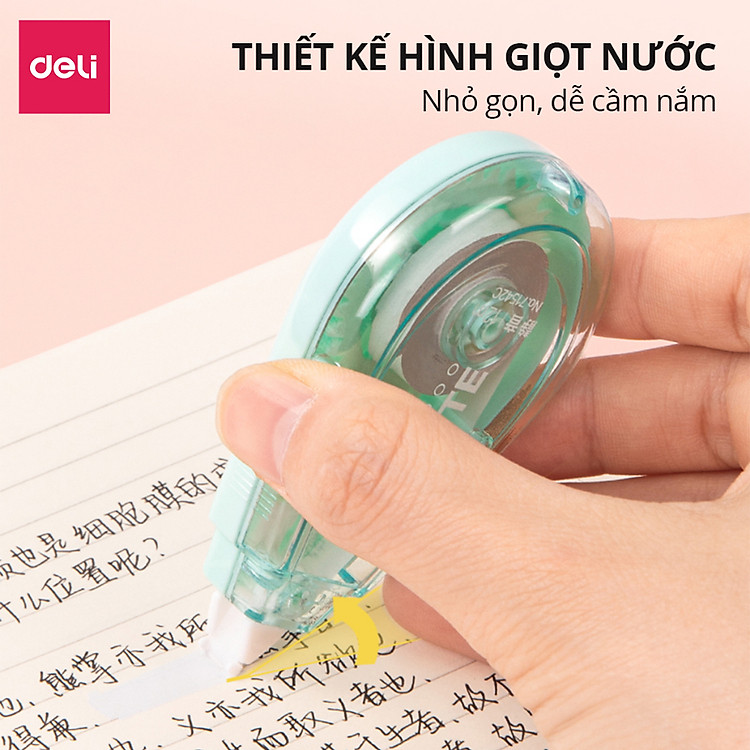 Bút Xóa Băng 12M Không Tiếng Ồn Deli - Xanh Lá - Ảnh 5