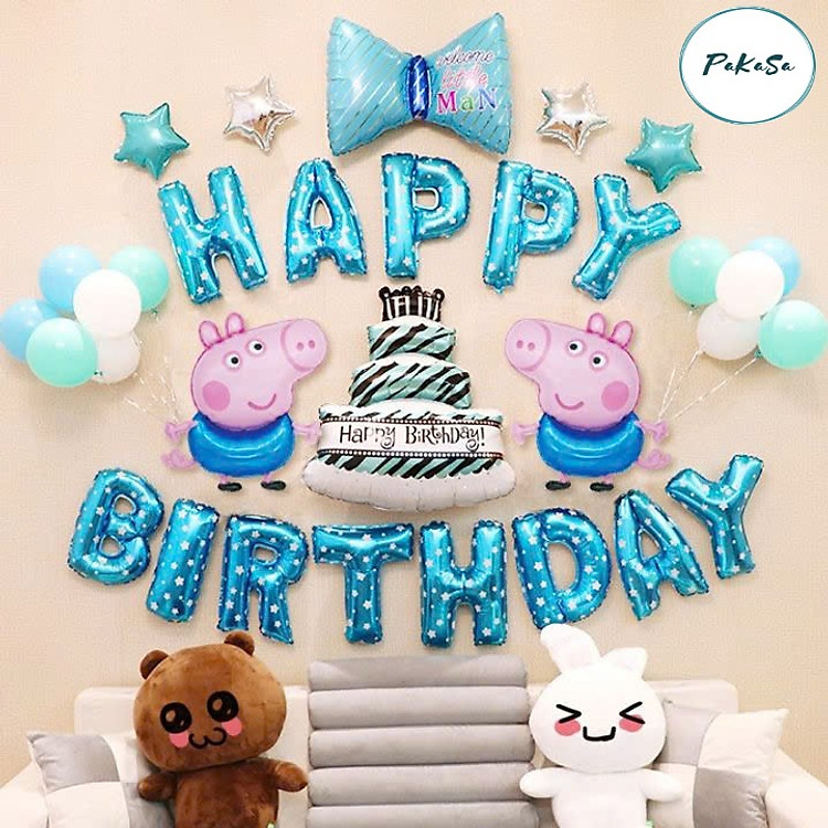 Bóng Bóng Trang Trí Sinh Nhật Peppa Pig (kèm bơm tay)
