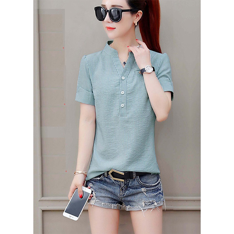 Sơ mi nữ kẻ sọc xinh xắn s33