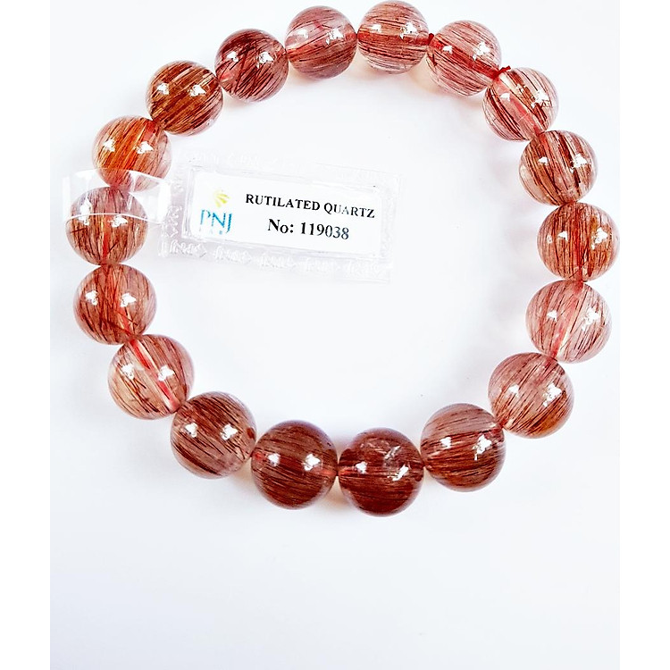 Vòng Tay Thạch Anh Tóc Đỏ Tự Nhiên 11mm