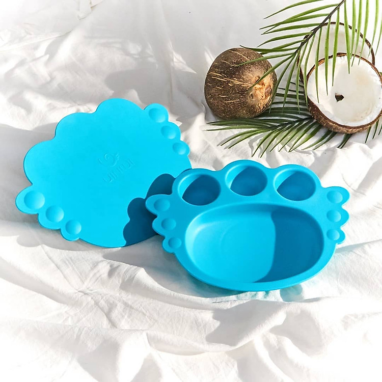 Khay ăn dặm dính Uinlui xanh aqua Chính hãng Giá tốt - Hình ảnh 2