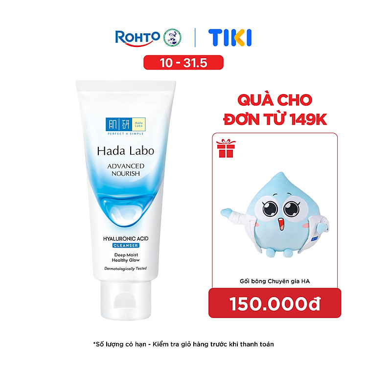 Kem rửa mặt dưỡng ẩm tối ưu Hada Labo Advanced Nourish Cleanser 80g