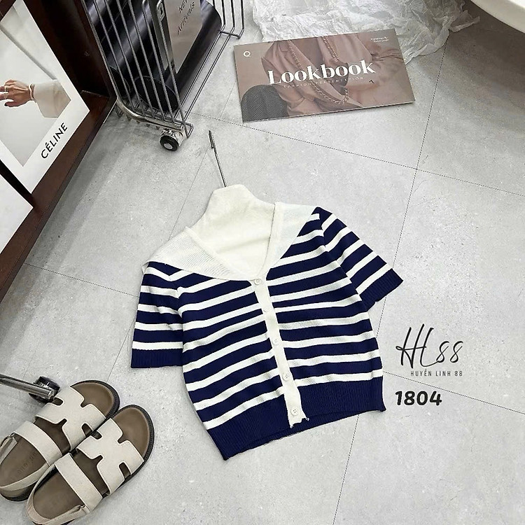 Áo thun len sọc cổ thủy thủ – phong cách Hàn Quốc, trẻ trung, dễ thương